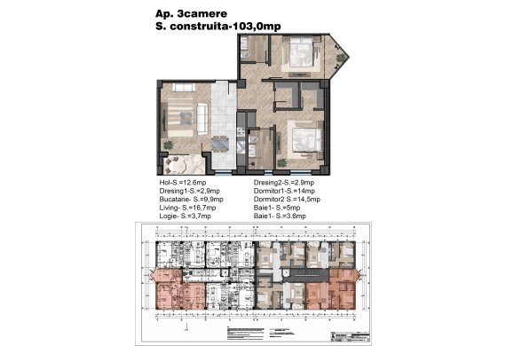 Apartament 3 Camere - 3A2
